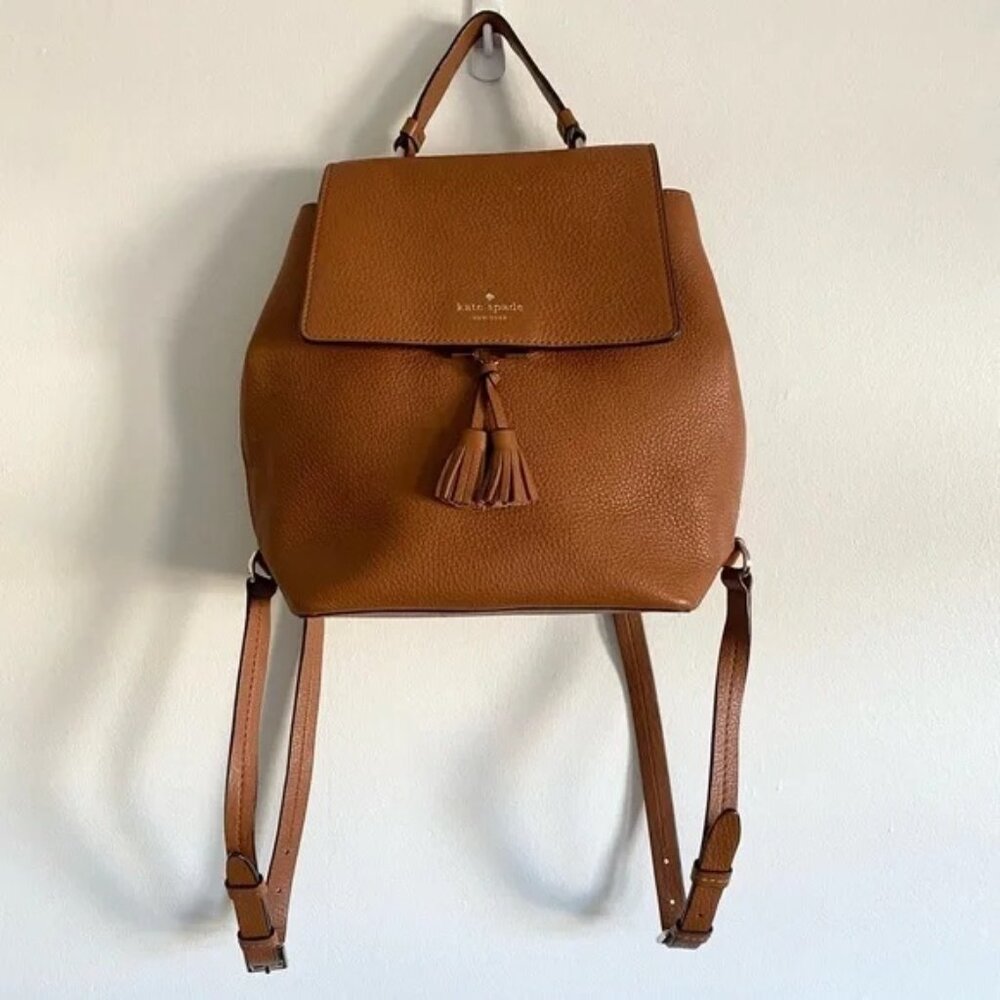 kate spade Cognac Leather Tassel Backpack